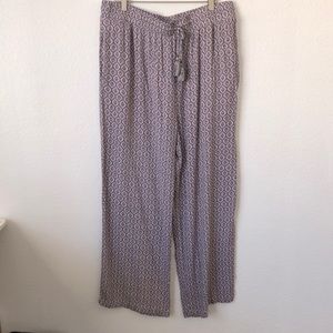 KNOX ROSE PURPLE PINK BOHO WIDE LEG PANTS XL